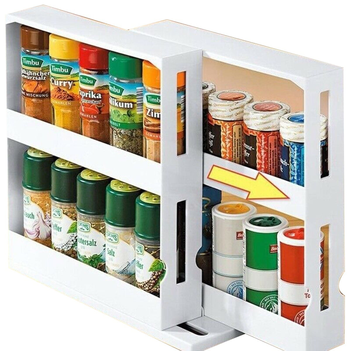 1pc Kitchen Spice Organizer Rack Multi-Function Rotating Storage Shelf