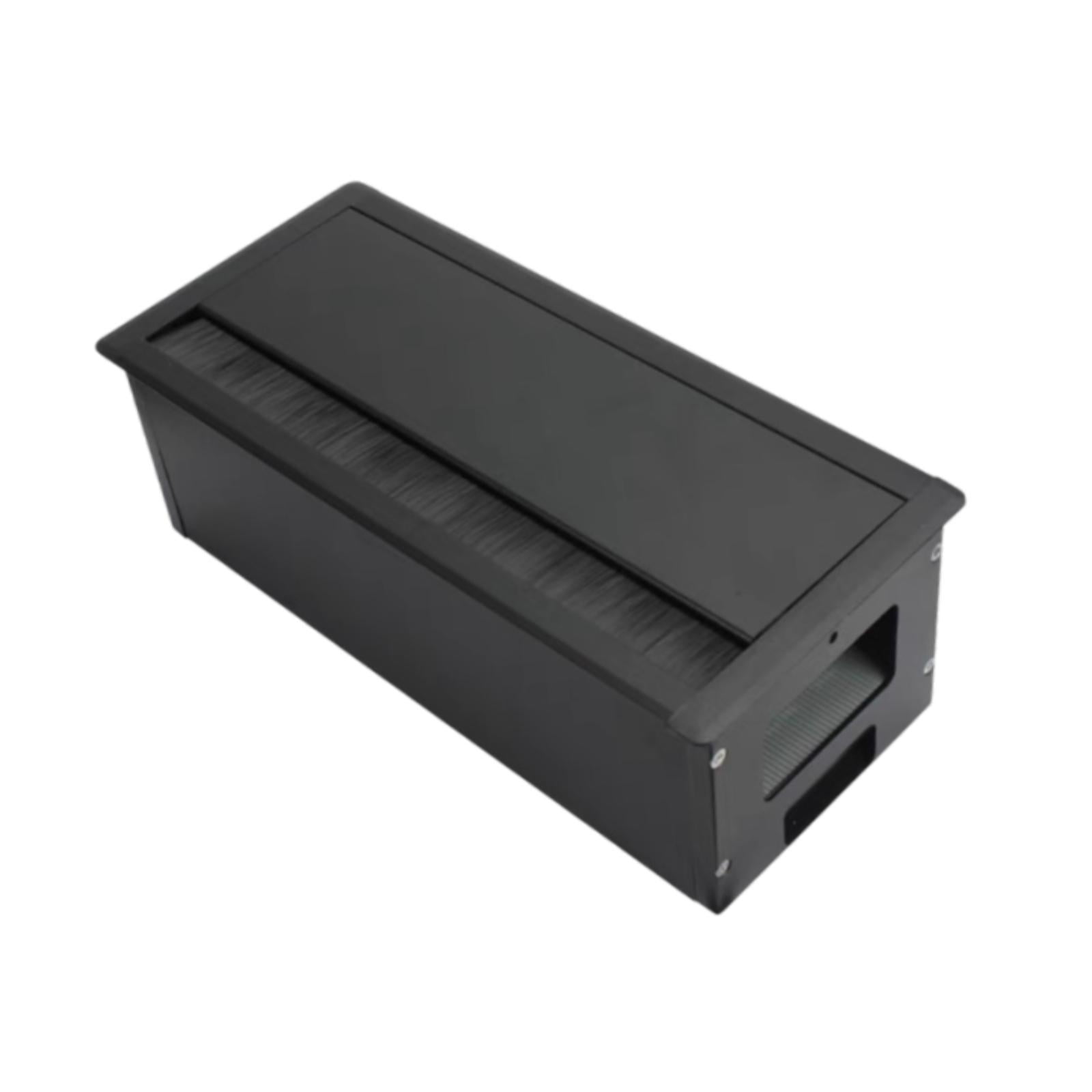 Wzmzjy Cable Management Grommet for Desk, Rectangular Wire Organizer with Threading Box Black
