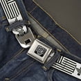 thumbnail image 2 of Buckle-Down Belt, Seatbelt Buckle Belt, Buckle Down BD Logo American Stripe Flag White Black, Youth 22 to 32 Inches, 2 of 9