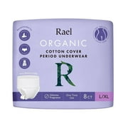 Rael Organic  Disposable Period Underwear for Postpartum and Heavy Flows, L/XL, 8  Ct