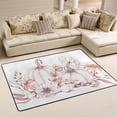 thumbnail image 2 of SKYSONIC 36x24in Pink Halloween Pumpkins Area Rug, Botanical Watercolor Flowers Non-Slip Floor Carpet for Indoor Living Dining Room Bedroom, 2 of 5