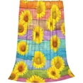 thumbnail image 4 of Ultra-Soft Microfiber Throw Blanket 330 GSM Fuzzy Fleece Blanket for Adults Kids Gift Couch, Sofa, Bed Sunflower Wood 50"x40", 4 of 6