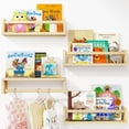 thumbnail image 1 of Estanterías flotantes para libros infantiles Fixwal de 16,5 cm, juego de 4 unidades de madera, 1 of 7