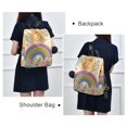 thumbnail image 4 of FORMRS Women's Travel Backpack Purse Anti-Theft Hidden Pockets Casual Shoulder Bag, Beige Rainbow, 4 of 7