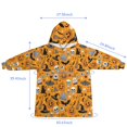 thumbnail image 3 of Halloween Skull Witch Orange Wearable Blanket Hoodie, Flannel Oversized Blanket Hoodies with Sleeves & with Sleeves & Pockets, Cute Gifts Ideas for Reading Watching TV and Relaxi, 3 of 6