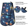 thumbnail image 4 of Dailycode Double Sided Oven Mitt with Loop Heat Resistant Kitchen Long Potholders 7" x 35" Planets Star Sun, 4 of 6