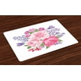 thumbnail image 1 of Ambesonne Pink and White Place Mats Set of 4, Bridal Bouquet, Standard Size, Pink Lavender Green, 1 of 4