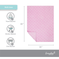 thumbnail image 3 of EVERYDAY KIDS Baby Fleece Blanket - 30" by 40" - Pink/Dark Pink Dots, 3 of 3