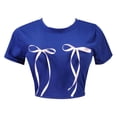 thumbnail image 4 of MEICHEN Womens Tie Front T Shirts Crop Tops Summer Trendy Basic Tees Casual Slim Fit Crew Neck Tshirts Cute Blouses, 4 of 4