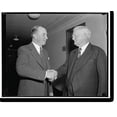 thumbnail image 2 of Historic Framed Print, V.P. Garner congratulates Frank Hancock, new member of Home Owners Loan Bank Board, 17-7/8" x 21-7/8", 2 of 9