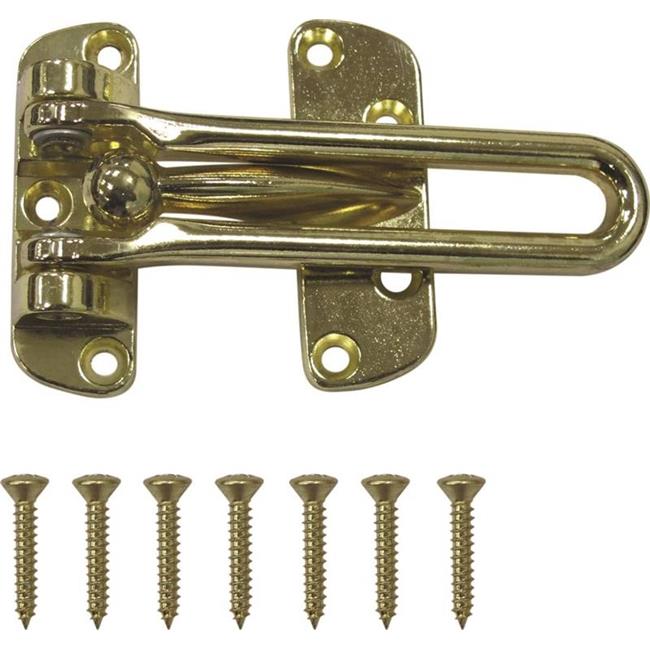 Swing Bar Security Door Guard, Polished Brass