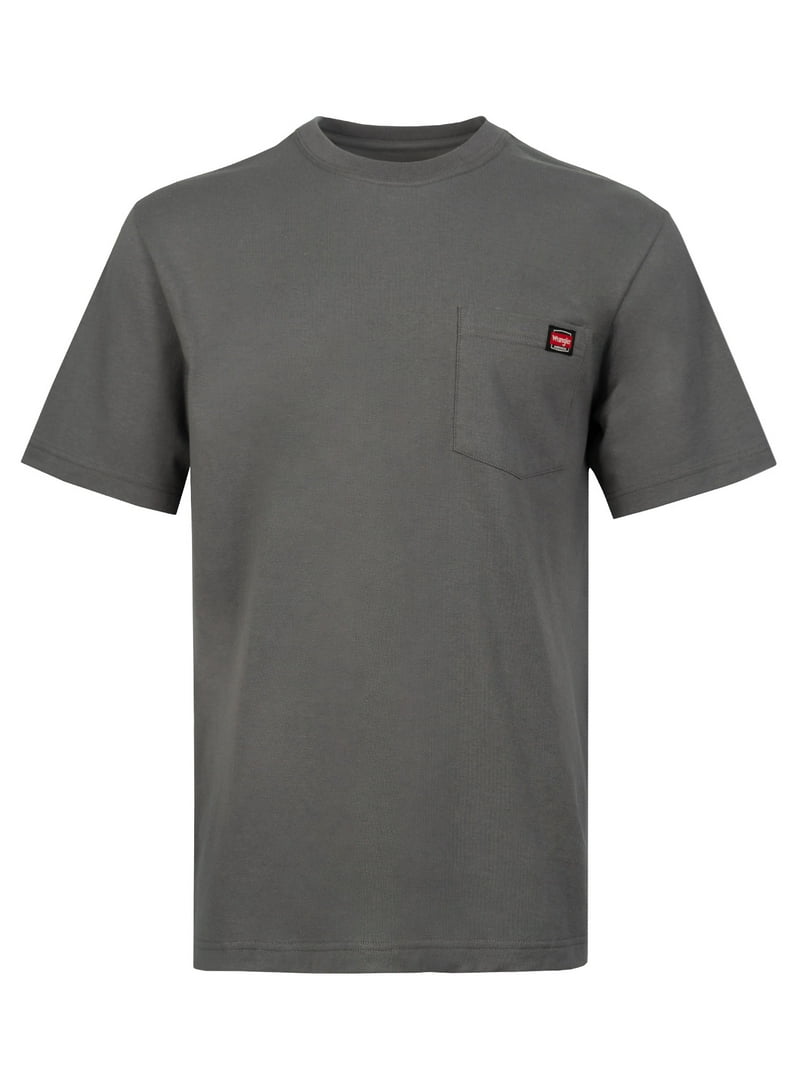 ◆Wrangler◆ Semi-over Pegasus short sleeve t-shirt charcoal Wrangler Workwear Men's Short Sleeve Pocket T-Shirt, Size S