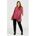 thumbnail image 3 of Avenue Women's Plus Size Caged 3/4 Sleeve Tunic Top, 3 of 6
