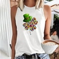 thumbnail image 2 of Pompotops T-shirt Sans Manches Décontracté Imprimé pour Femmes, Col Rond, Printemps Automne, 2 of 5
