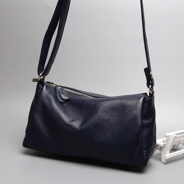 Bolsos de mujer de piel auténtica, bolsos cruzados de un solo hombro, bolsos pequeños informales, bolsos cruzados sencillos de piel de vaca suave para mujer