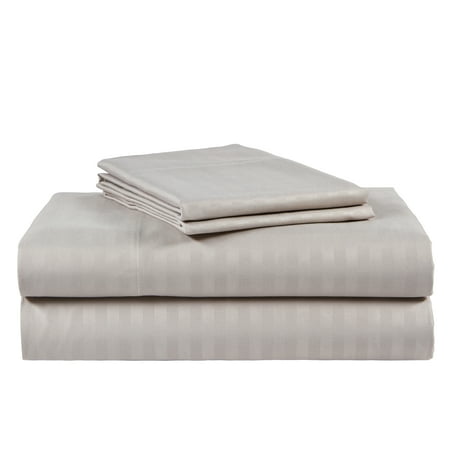 - Ruthy's Textile 4 Piece 300 Thread Count 100% Cotton Sateen Dobby Stripe Sheet Set