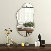 SHYFOY Irregular Mirror for Wall Cloud Shaped Mirror Black Asymmetrical Wall Mirror for Home Decor 22x36