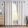 thumbnail image 3 of Exultantex Grommet Top Blackout Curtains,Linen Thermal Insulated Solid Panels,White,54"Wx95"Lx2, 3 of 6