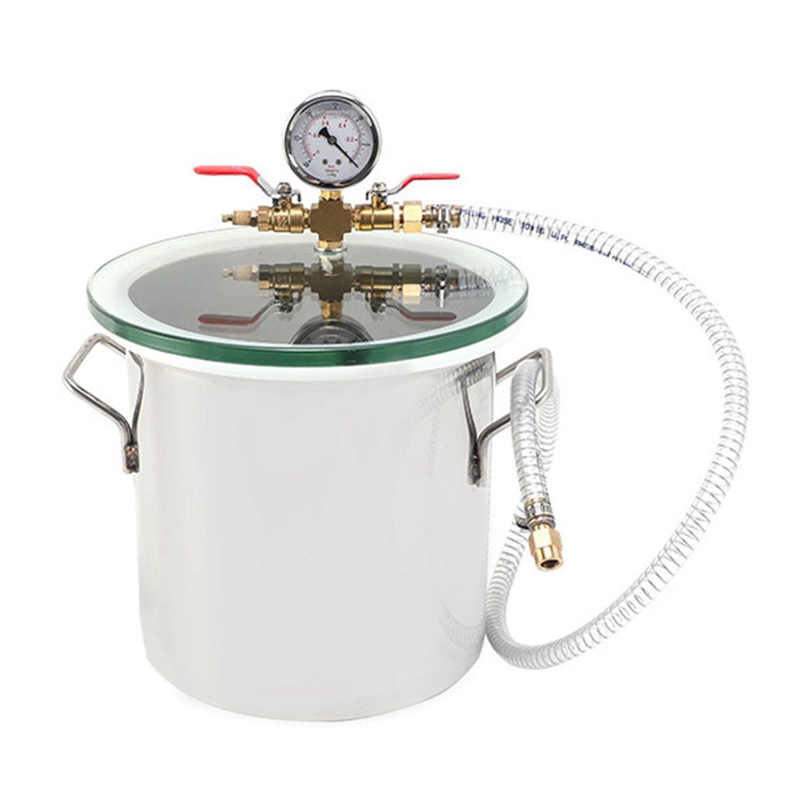 Miulika Vacuum Chamber Stainless Steel Chamber Degassing Resin Silicone Epoxies Stabilizing Wood Clear Lid Vacuum Defoaming Barrel , 2 Gallon