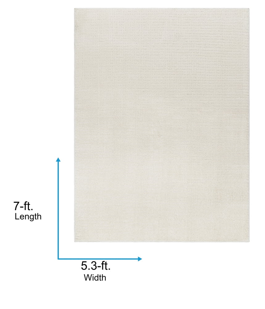 Livabliss Area Rugs for Living Room, 5x7 Freud Modern Ivory Rug, Bedroom Dining Room Home Decor Stain Resistant Carpet (5'3" x 7')