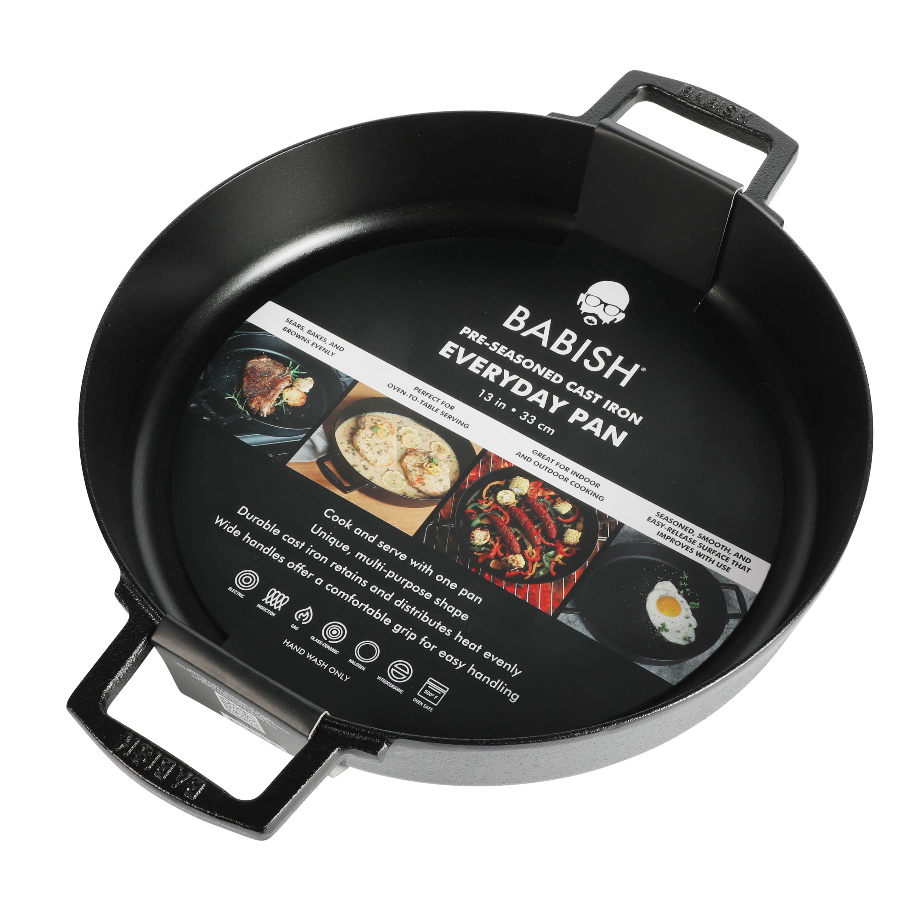 Cuisinel 13.5 Inch Pre Seasoned Cast Iron Baking Grilling Cooking and Pizza  Pan, 1 Piece - Kroger