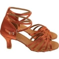 thumbnail image 3 of Viveous High Heel Shoes Elegant Satin Latin Dance Shoes Knot Strap Heels for Lady Female Ballroom Size 39 ( Golden ), 3 of 10