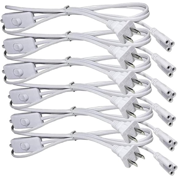 Cable de extensión de alimentación con tubo LED Tiqian T5 T8 de 1,8 m, paquete de 6
