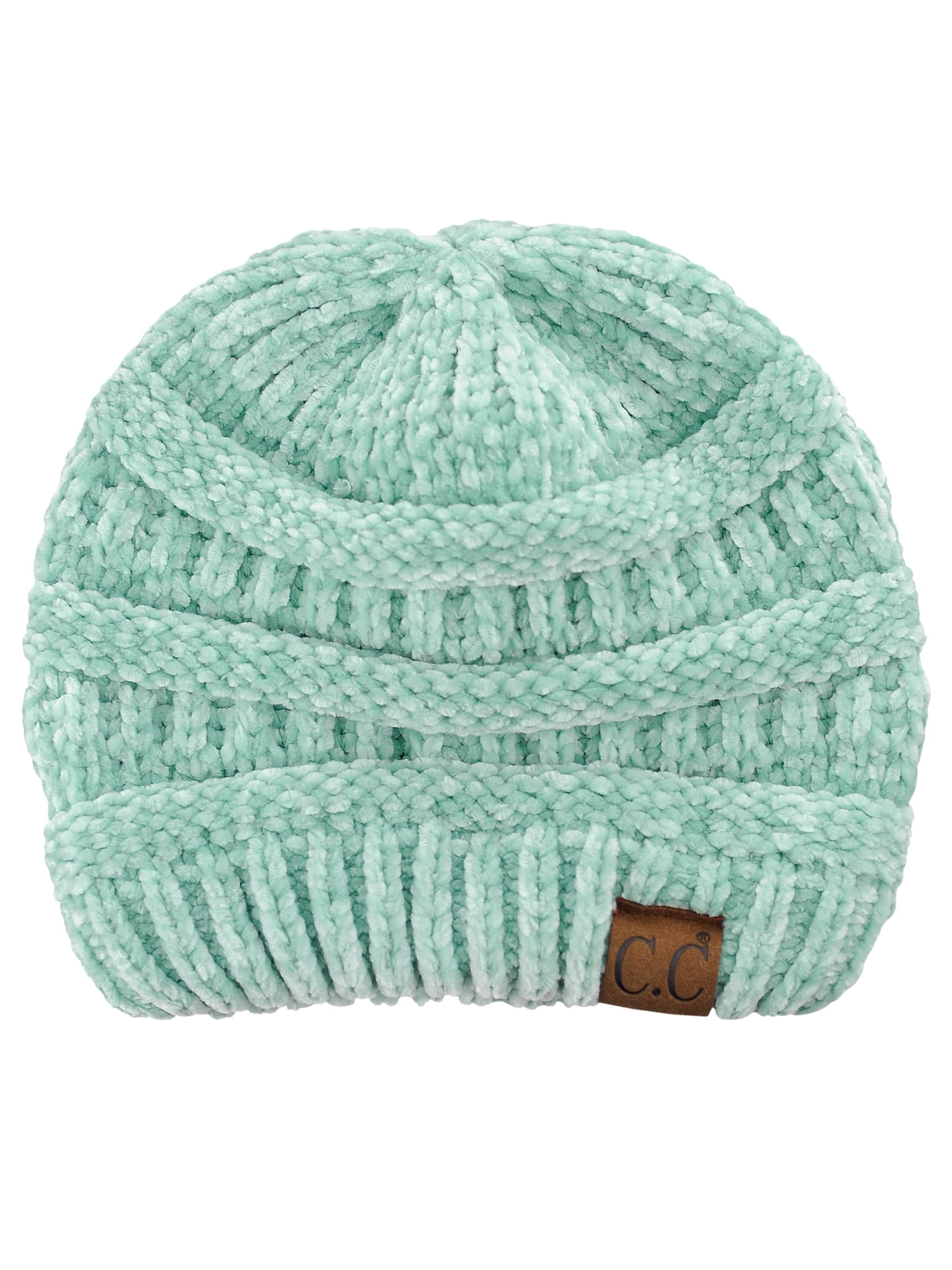 C.C Women's Chenille Soft Warm Thick Knit Beanie Cap Hat 