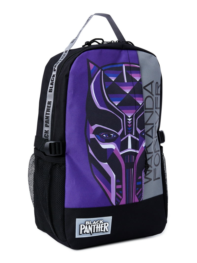 black panther movie costume inspired laptop backpack Marvel Avengers sized for school use with space for books WEVIBOFU Black Leopard Blue Eyes