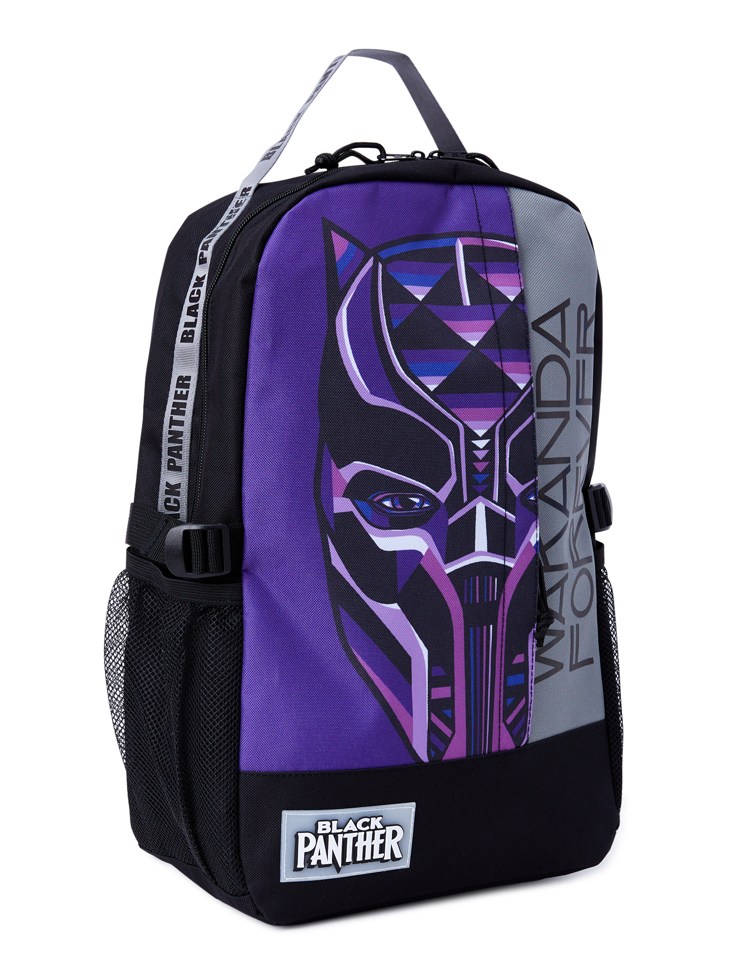 Marvel Black Panther Wakanda Forever Unisex Exclusive Artist Series 18" Laptop Backpack, Black Purple - image 3 of 5
