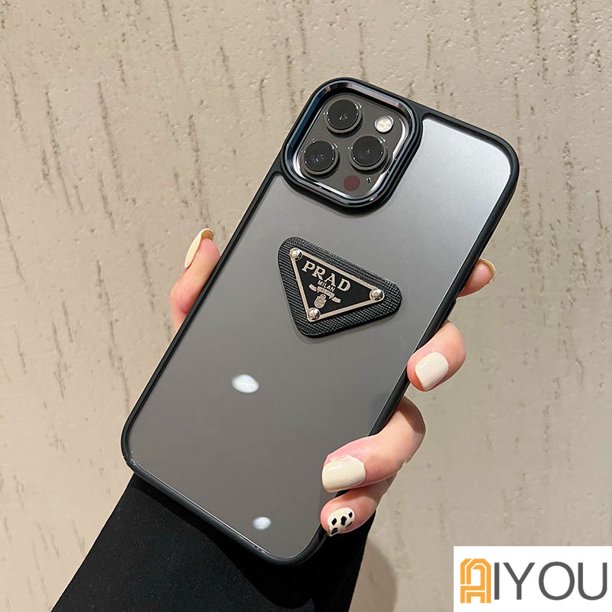Funda De Lujo PRADAA Plating Frame Lente De Cámara Transparente Acrílico Para iPhone 14 11 12 13 Pro Max X XR XS 7 8 Plus A Prueba De Golpes Gao Jiahui unisex