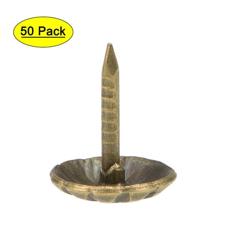 

Uxcell 8mm Head Dia Antique Round Thumb Push Pins Bronze Tone Upholstery Nails Tacks 50 Pack