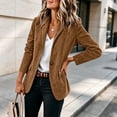 thumbnail image 2 of Avirosel Women's Suede Blazer Jacket Soft Casual Open Front Suit Coat Lightweight Long Sleeve Work Office Blazer for Fall Brown, 2 of 9