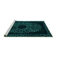 thumbnail image 2 of Ahgly Company Machine Washable Indoor Rectangle Abstract Turquoise Blue Modern Area Rugs, 5' x 7', 2 of 4
