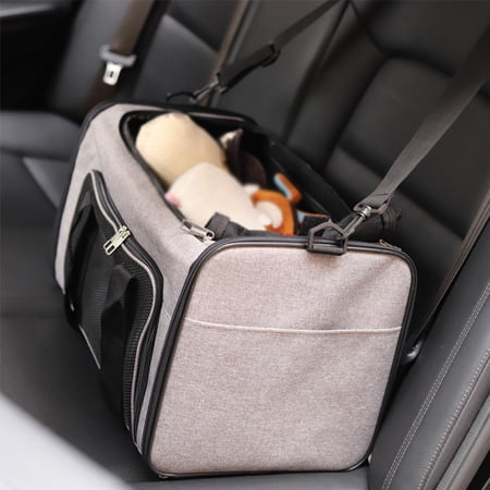 Breathable Portable Hiking Camping Sightseeing Pets Carrier Collapsible Cat Carry Handbag Bag Rabbit Bag Tote Grey L