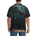 thumbnail image 3 of Xecao Magical Library Butterfly Night Pattern Men's Short-Sleeve Cuban Collar Button-Down Shirt with Chest Pocket Lightweight Tropical Vacation Shirt-Medium, 3 of 5