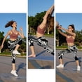 thumbnail image 6 of Zebra Women's High Waist Printed Capris Gym Pants, Not See-Through Women Leggings, Suitable for Running, Fitness, Yoga, 6 of 6