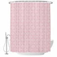 thumbnail image 2 of Pink Morocco Waterproof Fabric Shower Curtain,Geometric Leaf Diamond Lattice Abstract Waterproof Fabric Shower Curtain for Bathroom Curtains Bathtubs Shower Curtains with 12 Hooks Standard 66x72, 2 of 8