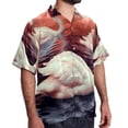 thumbnail image 2 of Swan Men's Button Down Spread Collar Casual Printed Short Sleeve Summer Beach Unisex Shirts, 2 of 6