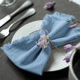 thumbnail image 6 of QZS Handmade Cloth Napkins,Set of 6 Dinner Table Napkins for Wedding Party,Reusable Linen Table Cloth for Bridal Shower Decoration,16.5x16.5 inches, 6 of 6