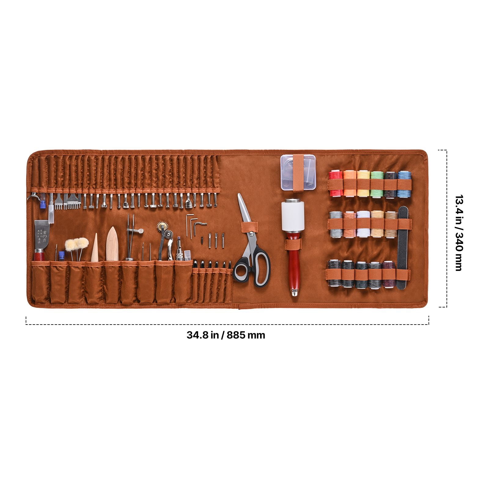 Leather Working Tools Kit, 92 PCS Leather Craft Tools with Portable Leather Storage Bag, Engraving Punching Sewing Stamping Sanding Tools, Ideal for Beginners DIY Enthusiasts and Professionals