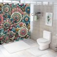 thumbnail image 7 of Orinice Colorful Flowers Bathroom Decor Set with Hooks, Luxurious Graphic Print Polyester Fabric Fashion Shower Curtain Set, 100% Polyester Waterproof Curtain for Bathroom 36x72, 7 of 7