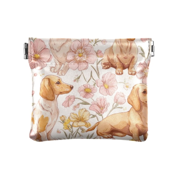 PU leather Coin Purses & Pouches Small Wallet Lovely Cartoon Dachshund Dogs