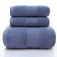 thumbnail image 5 of Xiao Hua Toalla de baño gruesa de color sólido para el hogar, suave, absorbente de agua, de terciopelo largo, de algodón puro, azul, juego de 2 piezas, 5 of 5