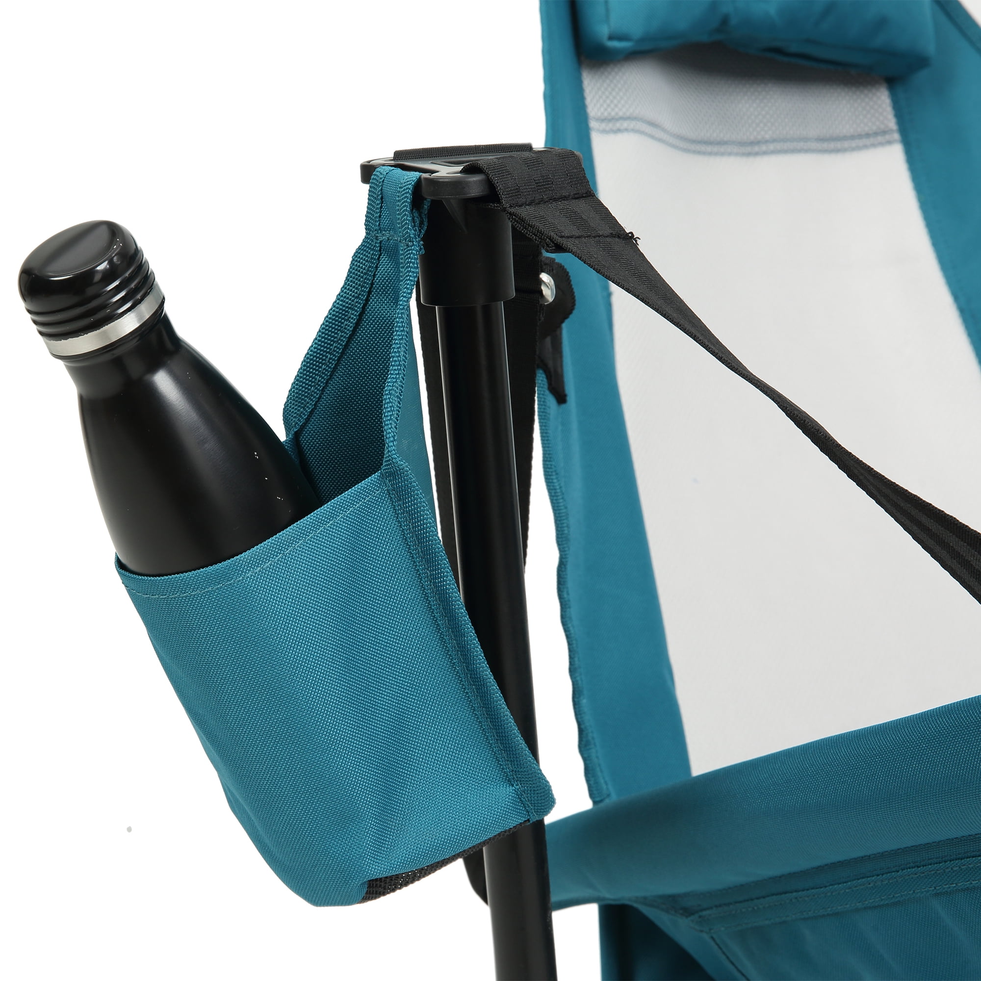 Leumius Hammock Camping Chair,Oversized Folding Camping Chair with Pillow Cup Holder, Recliner with Carry Bag for Outdoor Travel Lawn Backyard,Blue