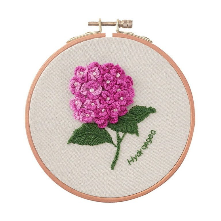 Blingpainting Floral Embroidery Kit for Beginners,hydrangea Plant