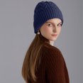 thumbnail image 5 of Gorros de lana de gran tamaño para hombre y mujer, gorros cálidos de gran tamaño, gorros de invierno para cabezas grandes, gorros de punto elástico, 5 of 5