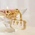 thumbnail image 5 of Wrapables Stylish Crystal Rhinestone Handbag Shaped Purse Charm Keychain, White, 5 of 6