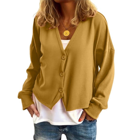 Soft Everyday Cardigan For Women Knit Top Casual Aesthetic Long Sleeve Button Down Oversized Sweater Jackets Outerwear