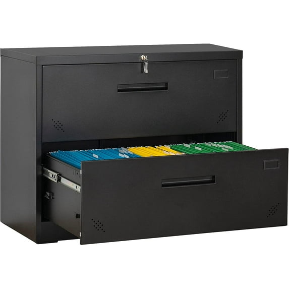 Lateral File Cabinet with 2 Drawer,Heavy Duty Locking Metal Lateral File Cabinet,35.43" L x 17.72" W x28.7 H, for Legal Letter Files,Disassemble